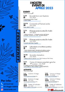 Eventi Aprile 2023 Arci Samarcanda