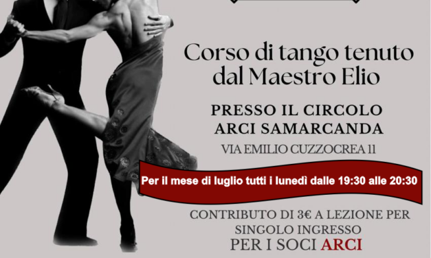 Lezioni di Tango – Luglio, tutti i lunedì dalle ore 19:30