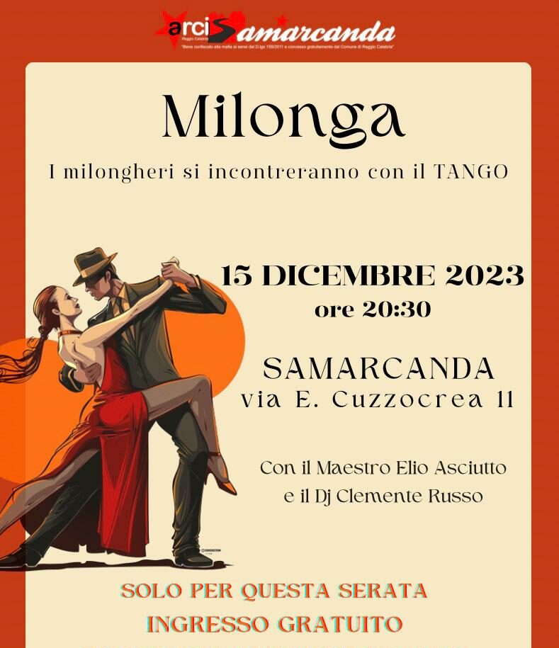 Milonga con il Maestro Elio e il dj Clemente Russo