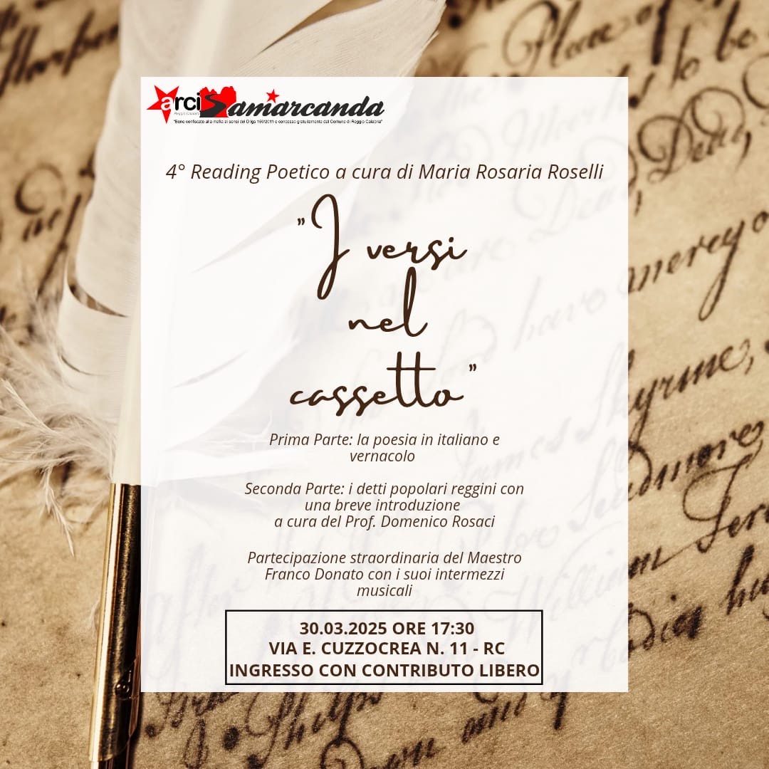 "I versi nel cassetto" - Reading poetico a cura di Maria Rosaria Rosselli