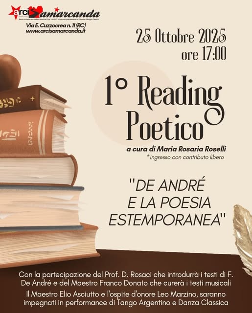 1° Reading poetico: “De Andrè e la poesia” al Samarcanda