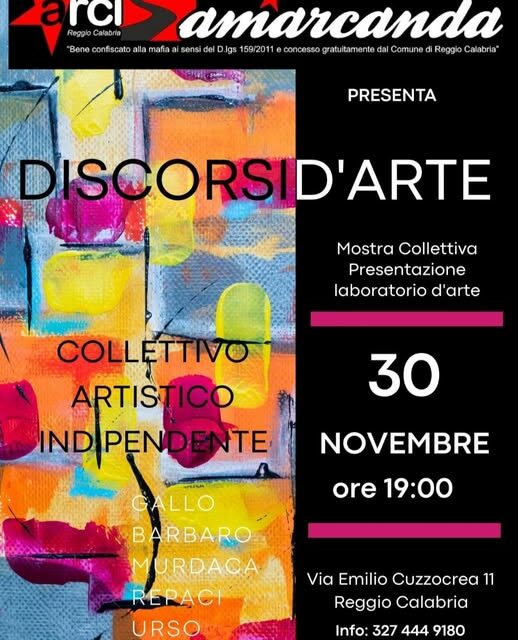 30 Novembre ’25 DISCORSI D’ARTE al Circolo ARCI SAMARCANDA