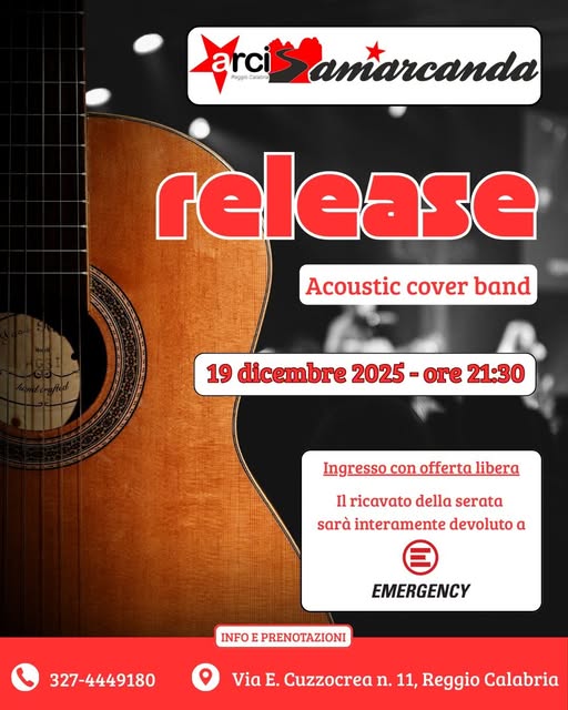 19 Dicembre 2025 – Release in Concerto al Samarcanda