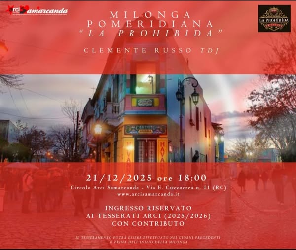 21 DICEMBRE 2025 – MILONGA DI TANGO ARGENTINO