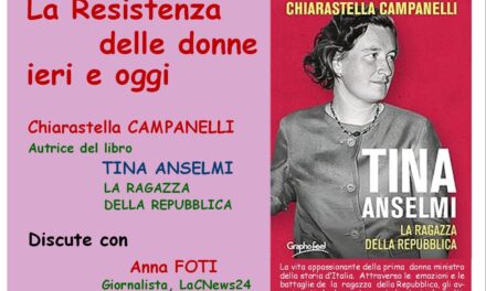 20 APRILE 2026 – IncontrARCI con l’Autore: Chiarastella Campanelli e “Tina Anselmi, la ragazza della Repubblica”ASSIEME AI CITTADINI.